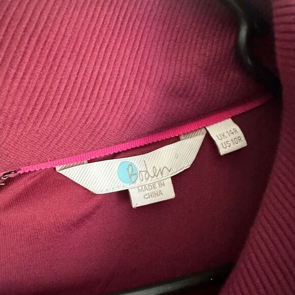 Boden Violet Ottoman Dress Ruby Ring Midi Length Fit & Flare Stand Collar sz 10 - Picture 4 of 8